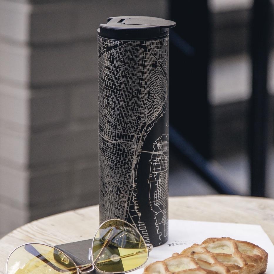 Chicago - Illinois Map Tumbler in Matte Black