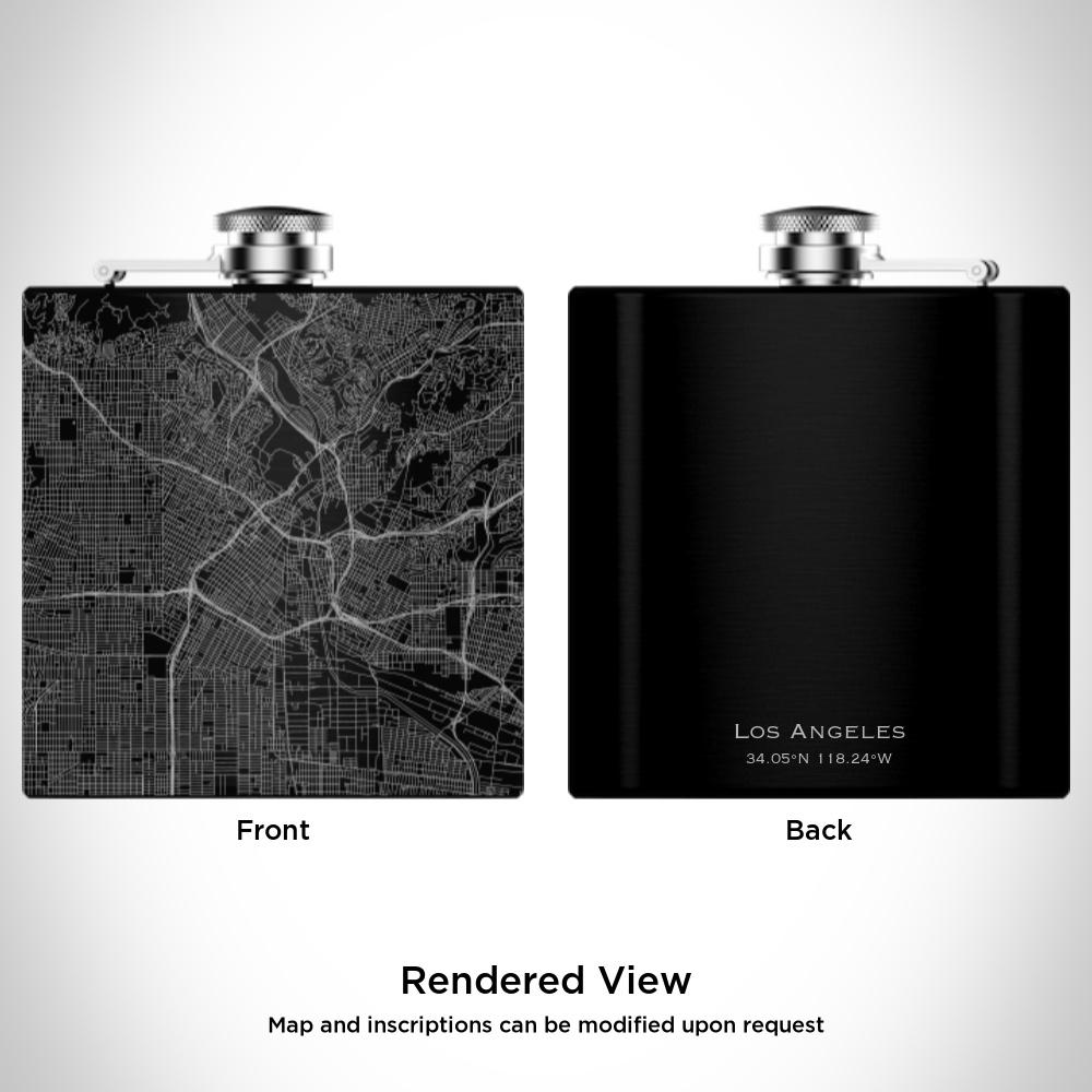 Los Angeles - California Map Hip Flask in Matte Black