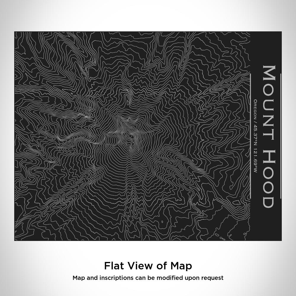 Mount Hood - Oregon Map Bottle with Bamboo Top in Matte Black