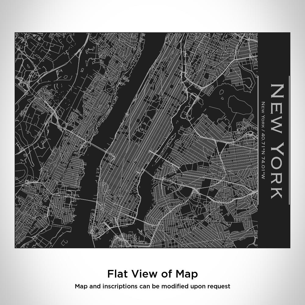 New York - New York Map Bottle with Bamboo Top in Matte Black