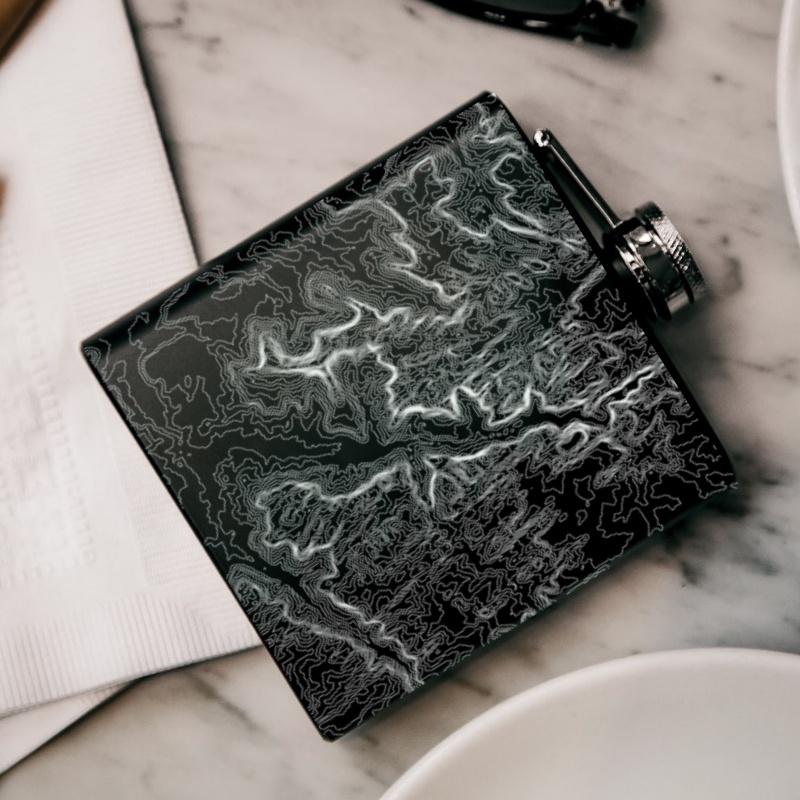 Zion National Park - Utah Map Hip Flask in Matte